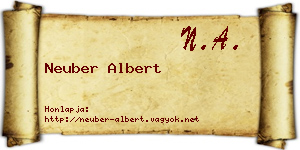 Neuber Albert névjegykártya